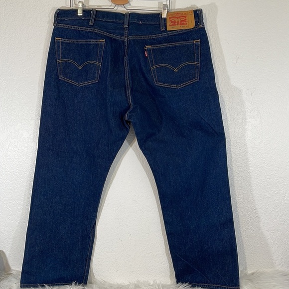 Levi Strauss & Co. Levi’s 501 Waterless Button Fly Dark Blue Denim Jeans 44 x 30 - Picture 5 of 11